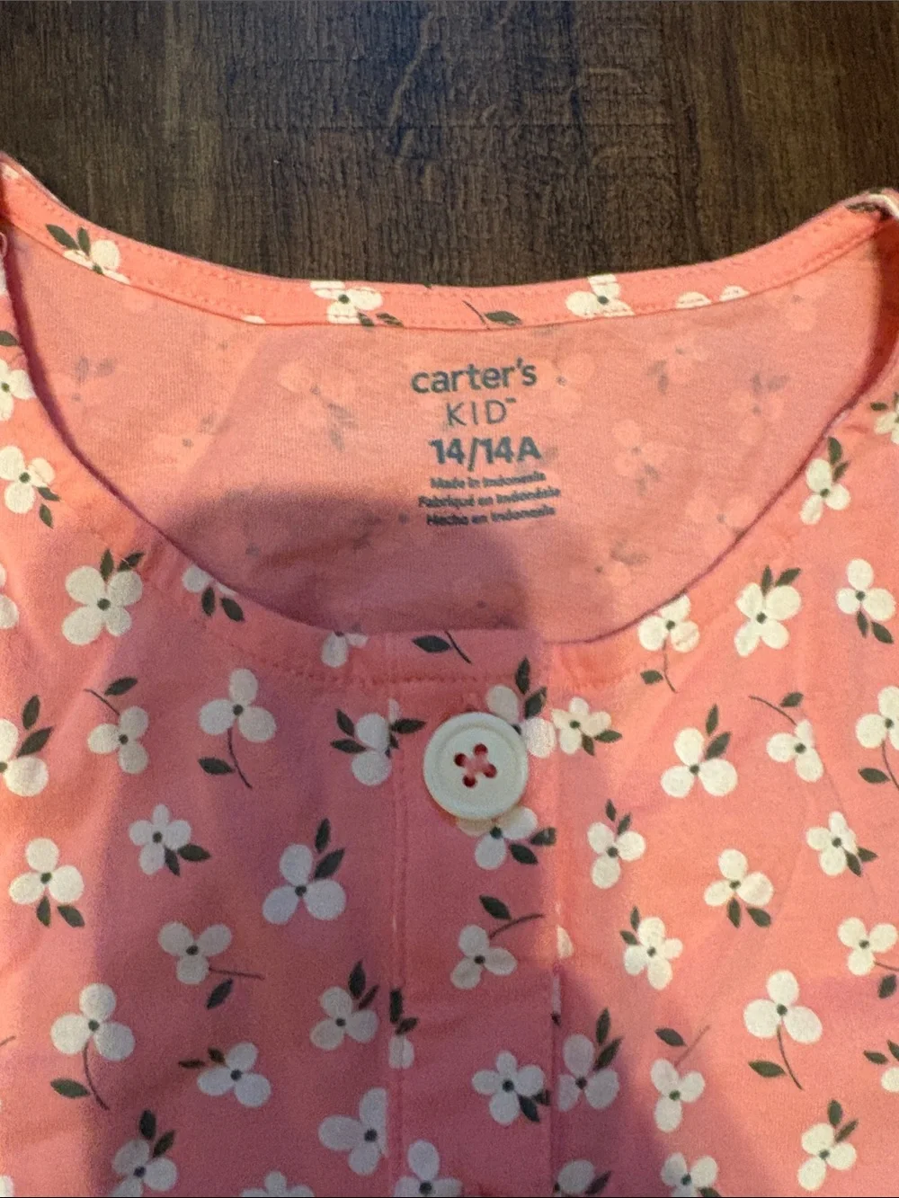 Carter's Coral Button-Front Floral Tie-Waist Dress